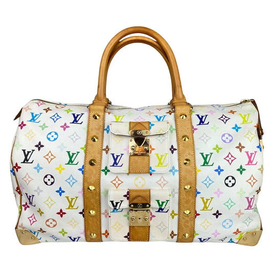 Vintage 2003 Louis Vuitton Takashi Murakami Multicolor 45 Keepall Duffle Bag